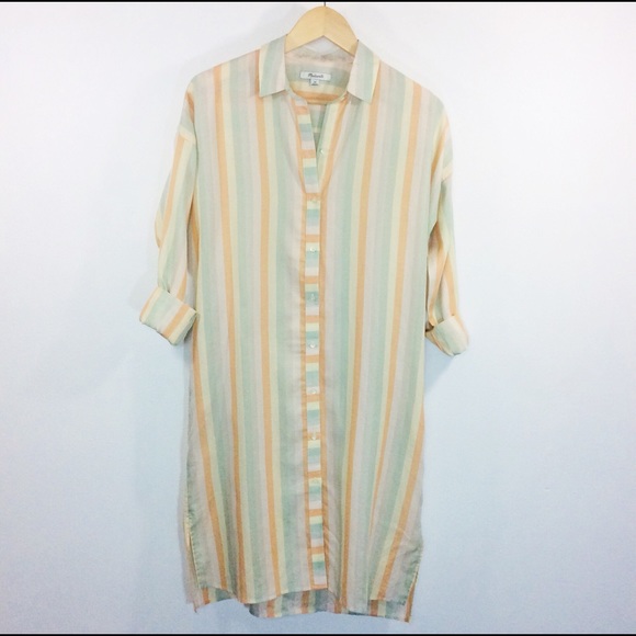 Madewell Tunic Shirtdress Rainbow Stripe XS - Picture 3 of 13